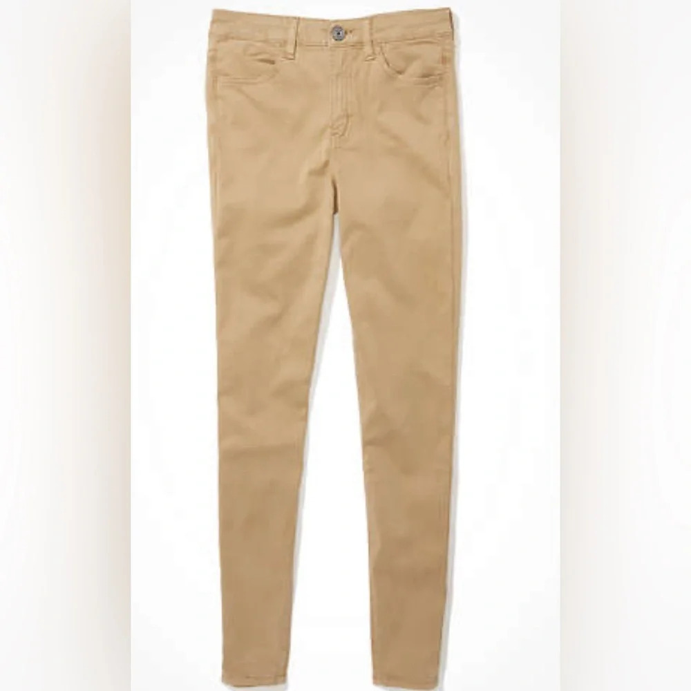 AE sz US 4 27W Hi-Rise jeggings stretch standard khaki NWT - Picture 4 of 9